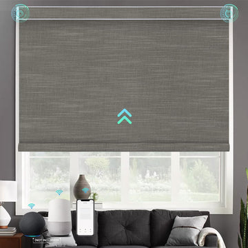 Motorized Blinds with Remote, 100% Blackout Smart Roller Shades with Valance, Cordless Electric Blinds, Automatic