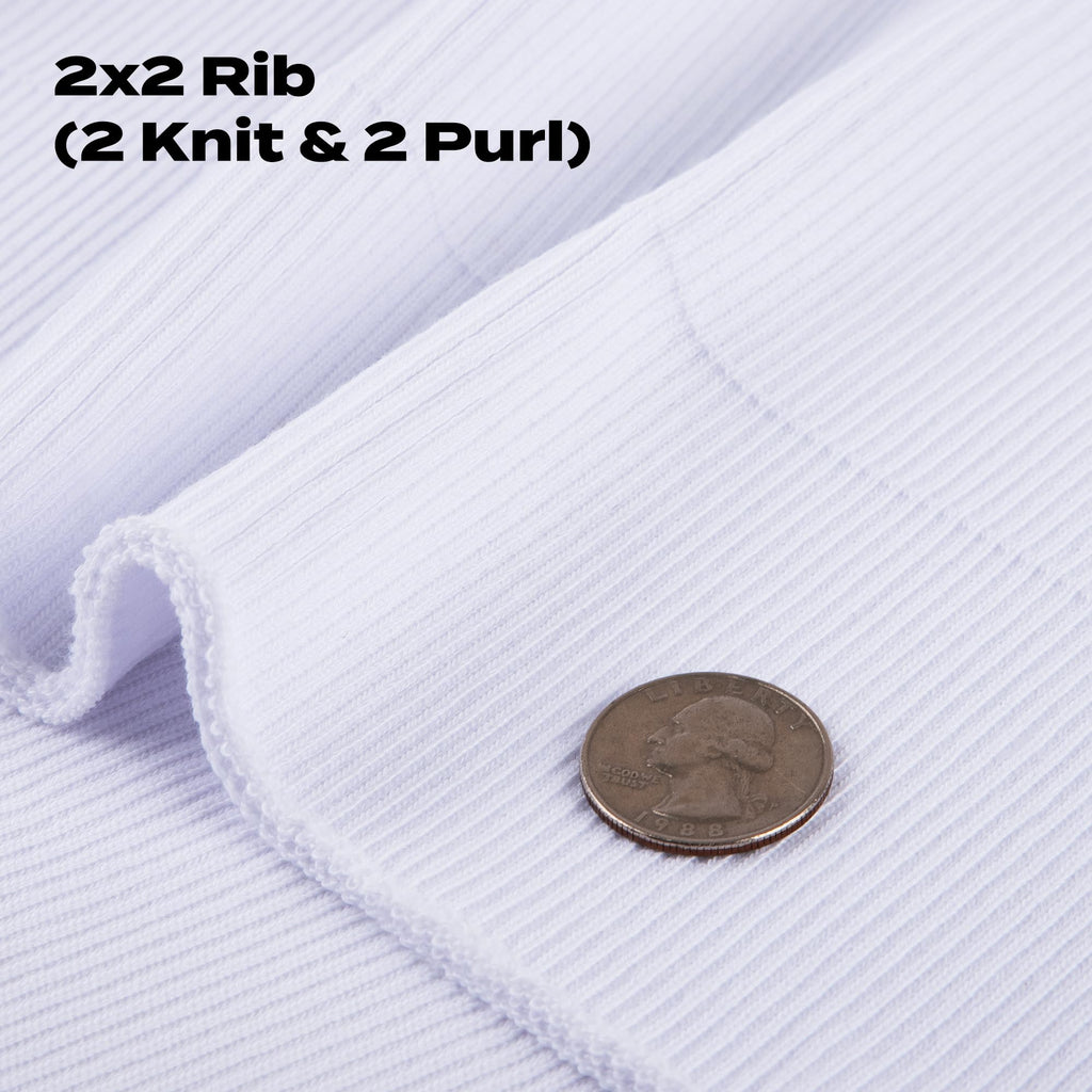 2x2 Solid Rib Knit Fabric, 6 x 35 Inches, Melange Gray