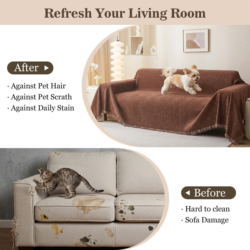 Couch Cover Sectional Sofa Cover Large Couch Slipcovers for Reclining Couch 3 Seat Washable Sofa Protector Decorative
