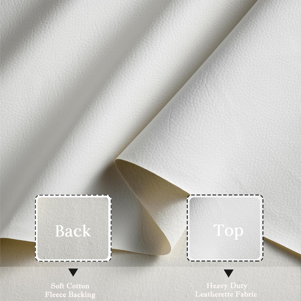 Faux Leather Fabric by The Yard 55" W Durable Outdoor Upholstery Fabric Waterproof PU Leather for Crafts Furniture