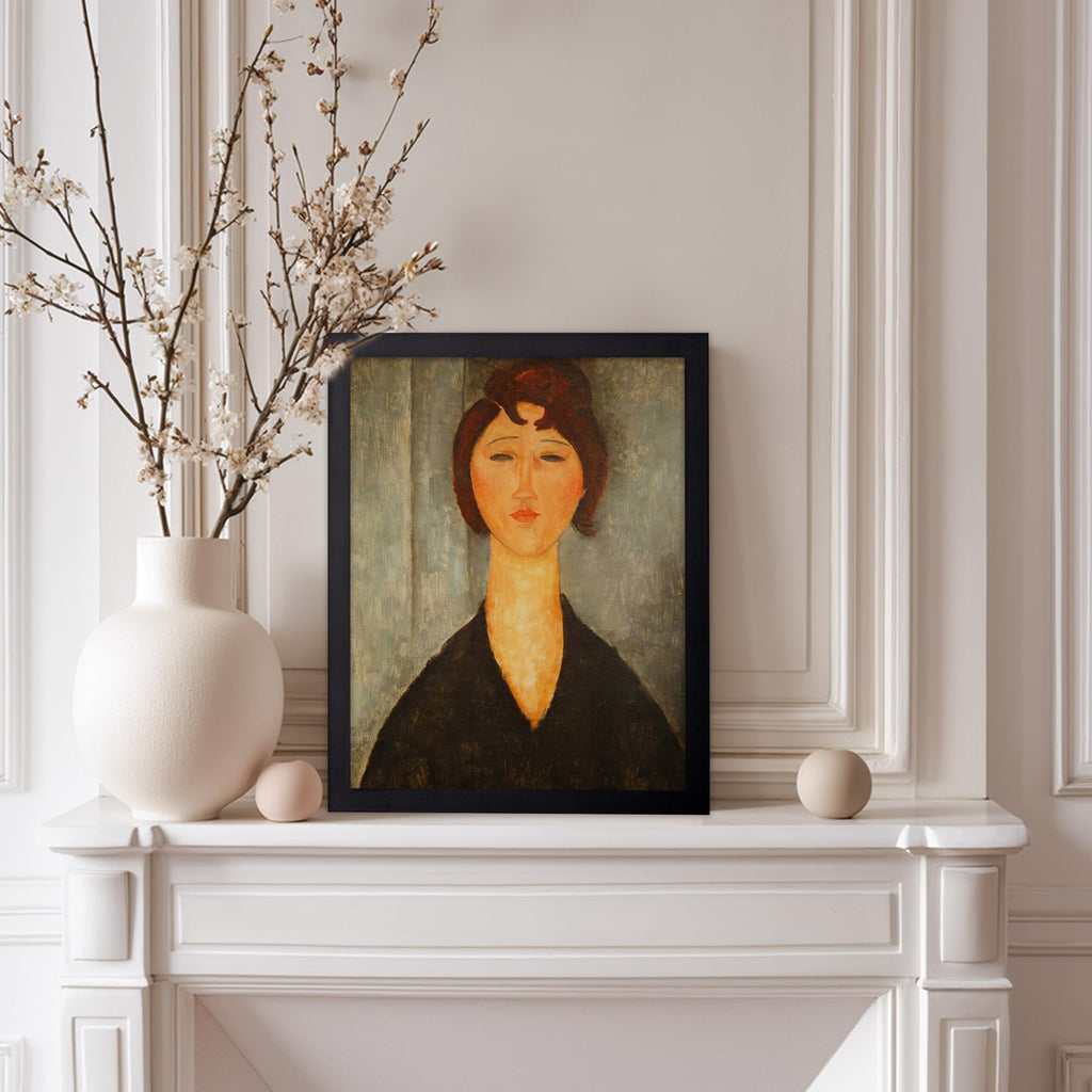 Vintage Amedeo Modigliani Poster - Retro Portrait of a Young Woman Painting Print - Expressionism Art - Gift for Her