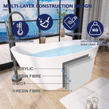 59" Acrylic Free Standing Tub, Stand Alone Tub, Freestanding Bathtub, Soaking Bathtub, cUPC Certified, CM(Glossy White)