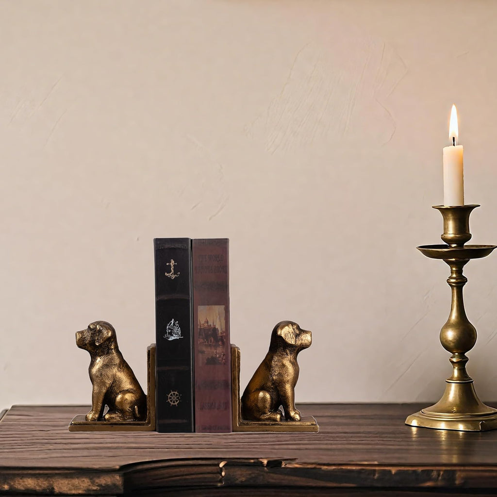 Ends for Shelves to Hold Books Heavy Duty,Decorative Bookend | for Bookshelf Décor,Cute Animal Dog Book Stopper