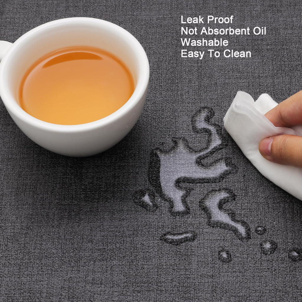 Faux Leather Placemats Set of 4, Dual Sided with Drink Coasters