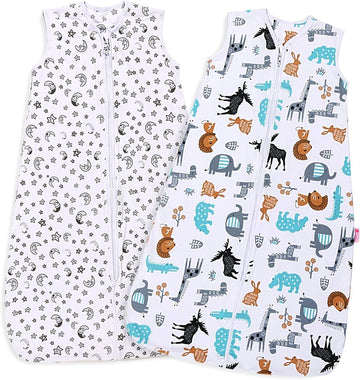 Baby Sleep Sack 0.5 Tog - 2 Pack Toddler Sleeping Sack 18-36 Months, Summer Baby Sleeping Bag, Sleeveless Baby