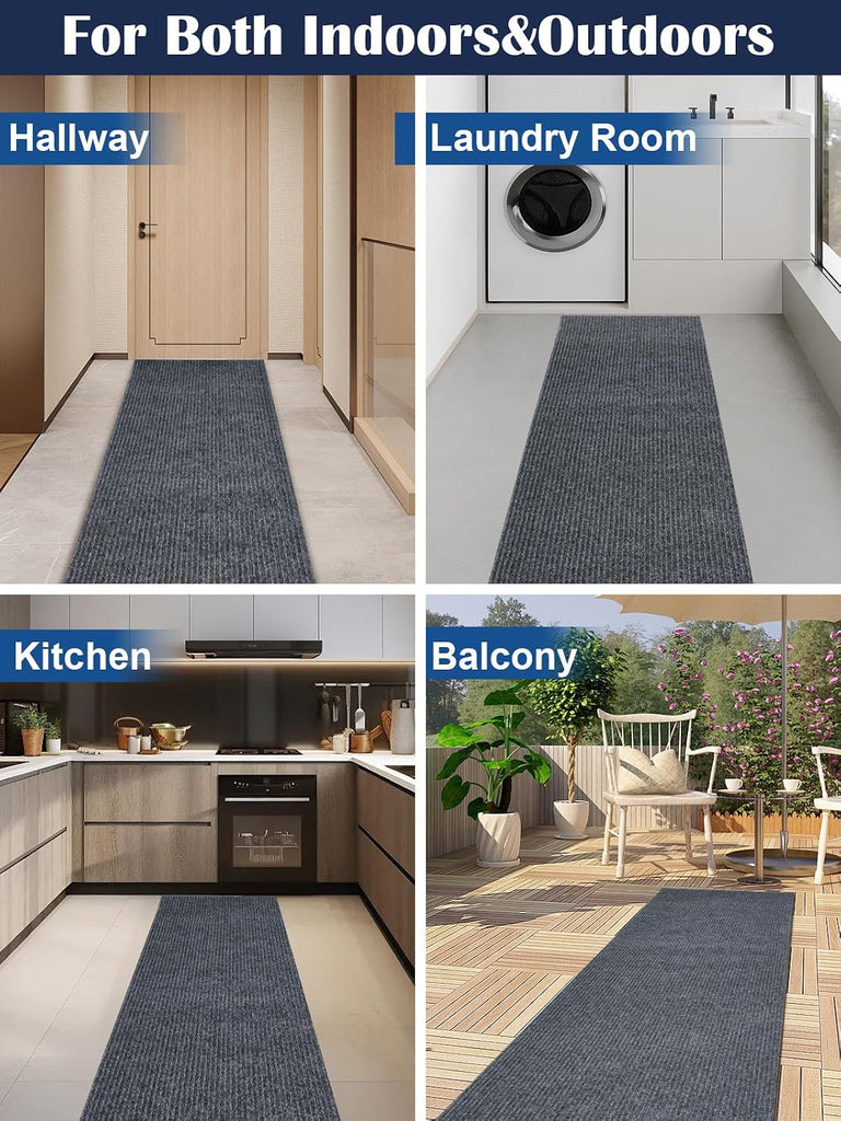 3X10ft Runner Rugs with Rubber Backing, Non Slip Indoor Outdoor Carpet Runner Custom Size Floor Mat,Washable Area