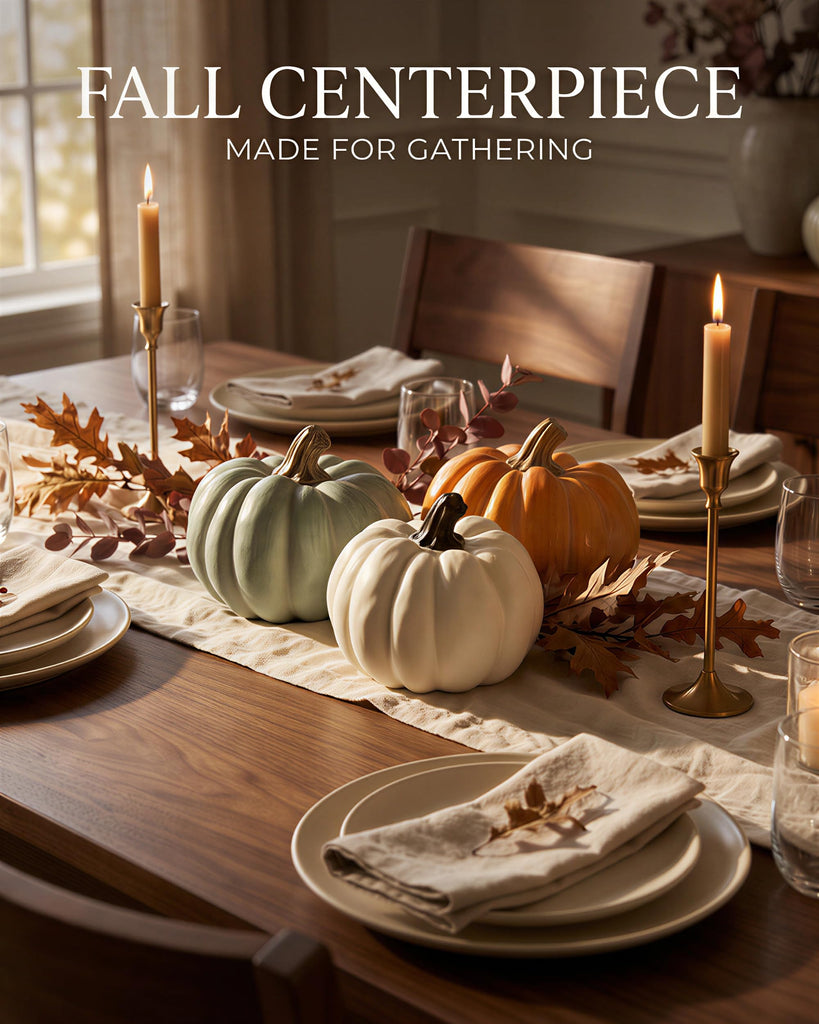 3 Fall Decor Decorative Resin Pumpkin Decorations Indoor & Outdoor