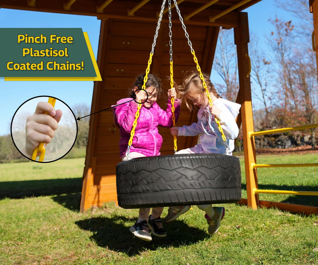 Jungle Gym Heavy-Duty 3-Chain Rubber Tire Swing Seat