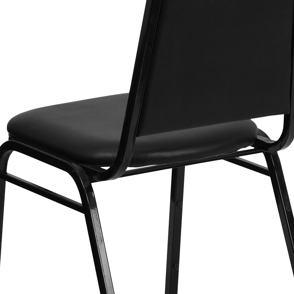 Black Vinyl Trapezoidal Back Stacking Banquet Chair