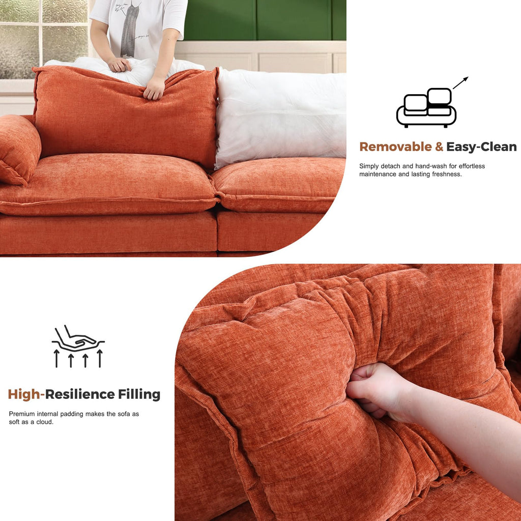 116" Oversized Cloud Couch Modular Sectional Couches, Large 6-Seat Deep Seat Sleeper Sofa Bed Modern Sofa with