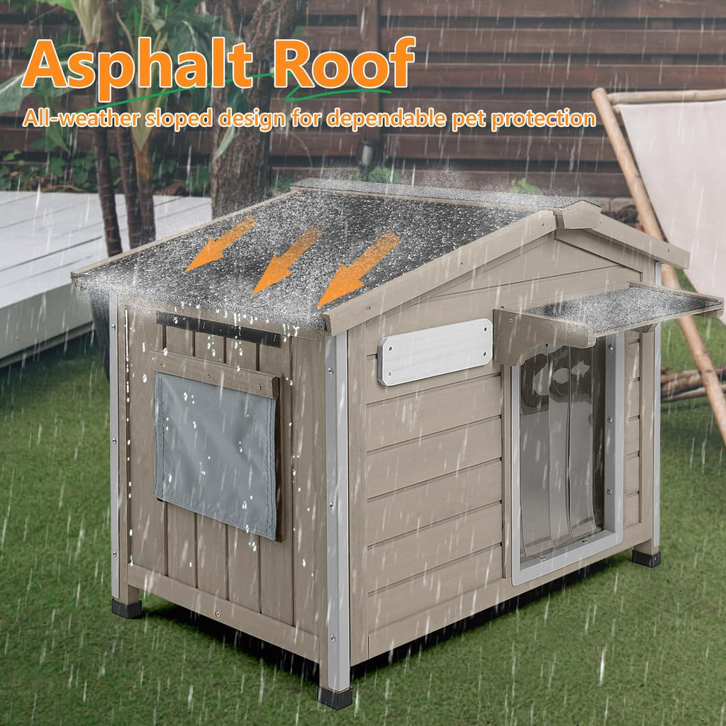 Dog House Outdoor with Openable Roof for Small to Medium Dogs, Weatherproof
