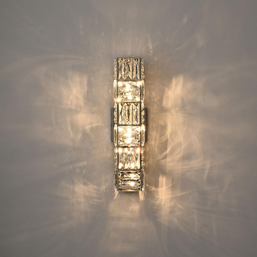 Modern Chrome Crystal Wall Sconce, 5-Light Wall Fixture