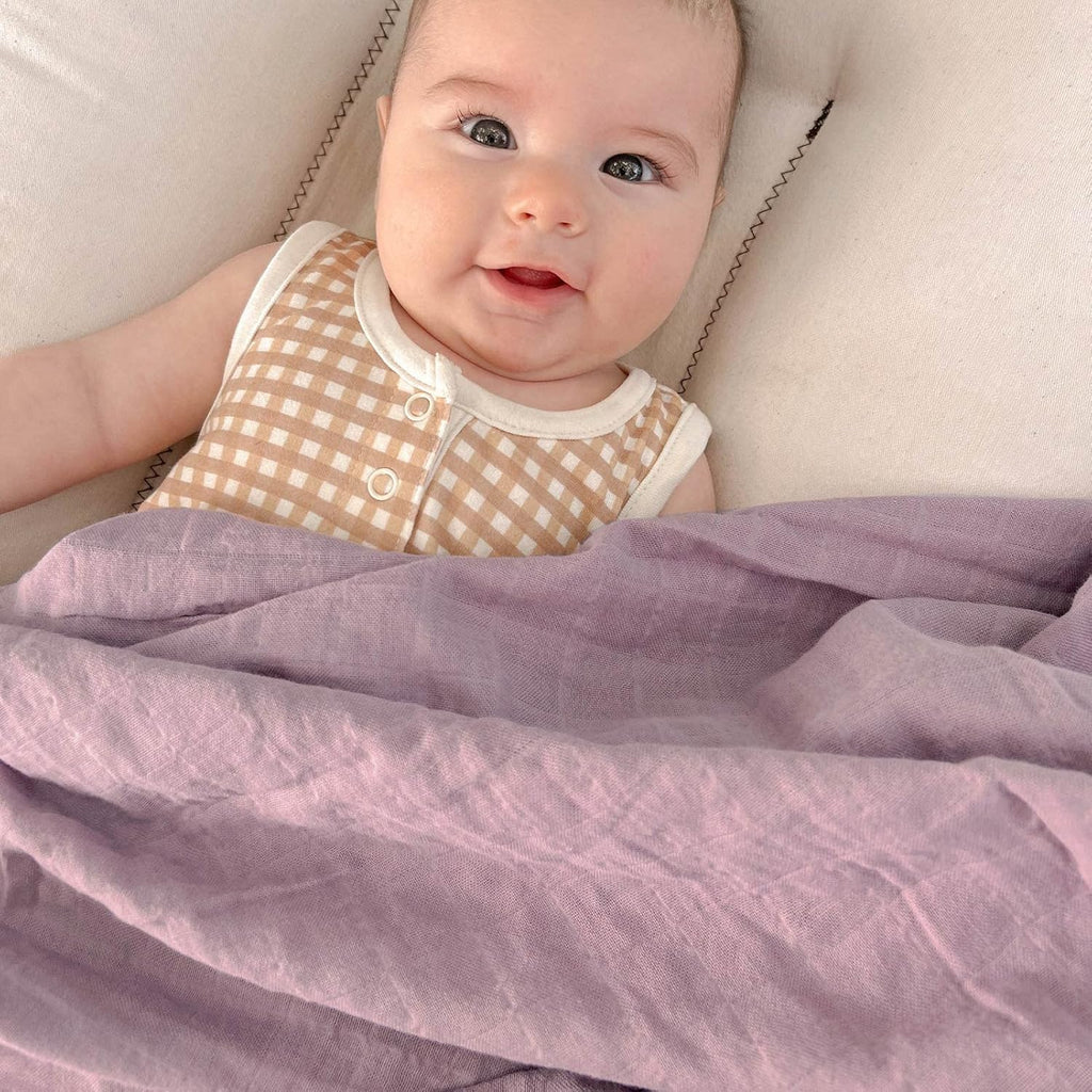 Baby Swaddle Blankets 2 Pack and Burp Cloths 2 Pack Set, Muslin Swaddling Wrap Receiving Blanket for Newborn, Organic