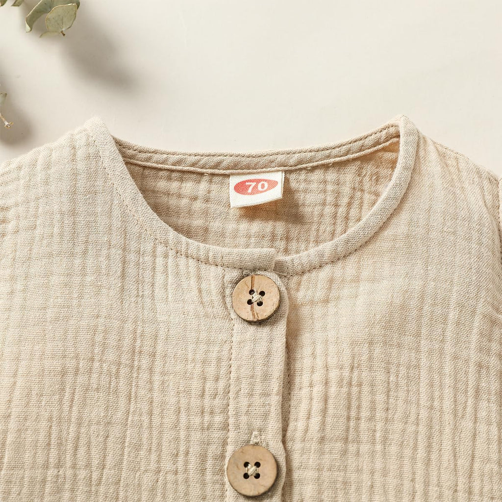 Infant Baby Boys Girls Cotton Linen Romper Summer Jumpsuit Sleeveless Overalls Clothing Set