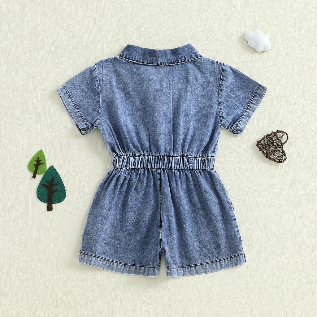 Toddler Baby Girl Denim Romper Baby Girl Overall Shorts Infant Summer Clothes Jean Jumpsuit One Piece Outfit