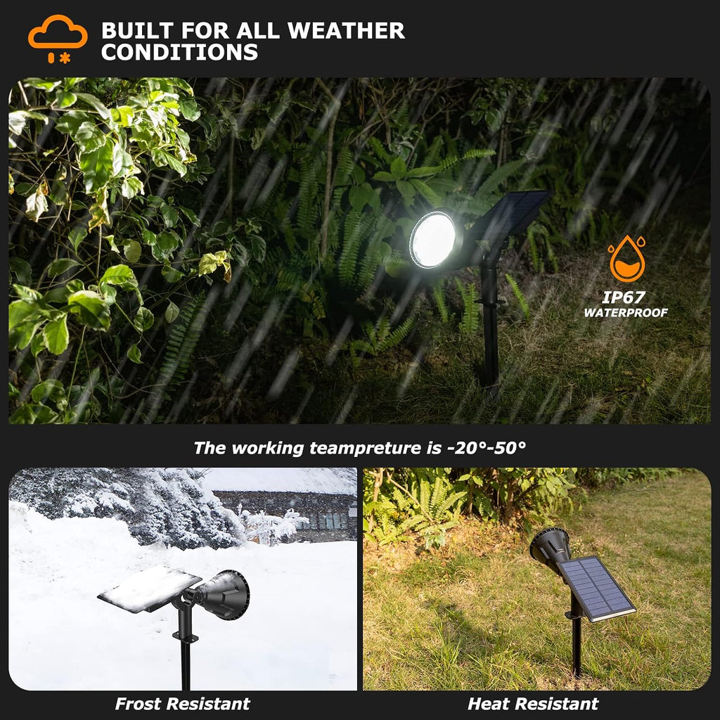 Spot Lights Outdoor, 21 LEDs Solar Outdoor Lights Auto On/Off with 3 Modes, IP67 Waterproof Yard Spotlight Landscape