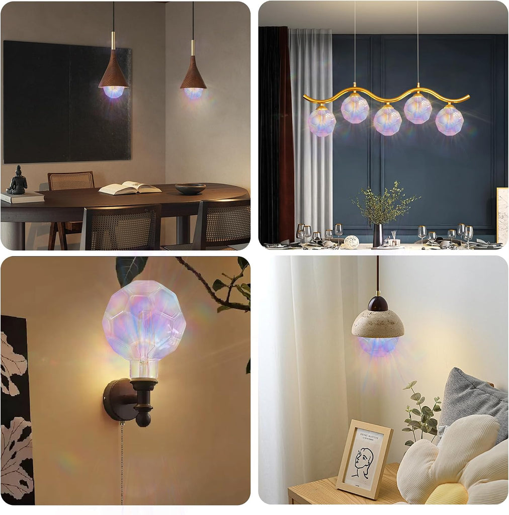 Vintage LED Edison Bulb G30 G95 6W Equivalent 60watt, CRI 90+ Dimmable LED Filament Light Colorful Housing Soccer