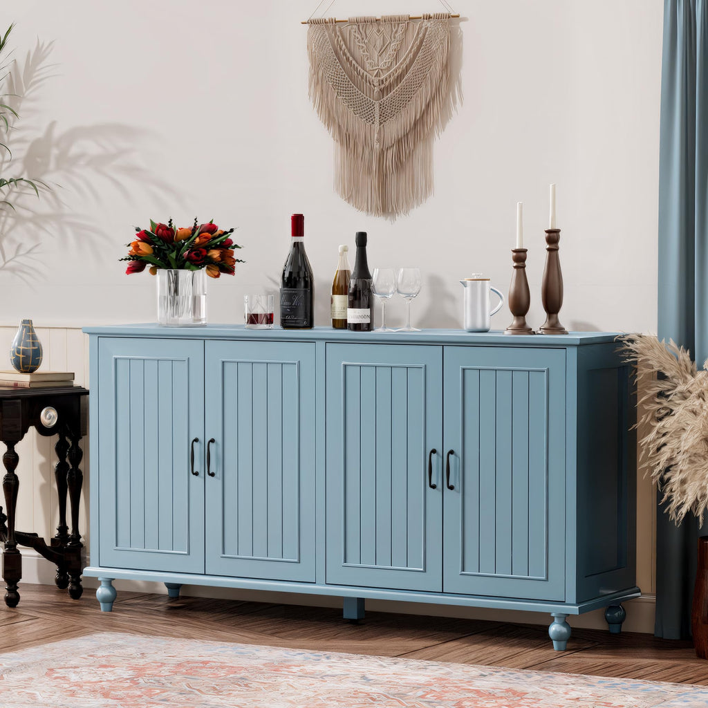 62'' Large Buffet Cabinet with Storage, Blue