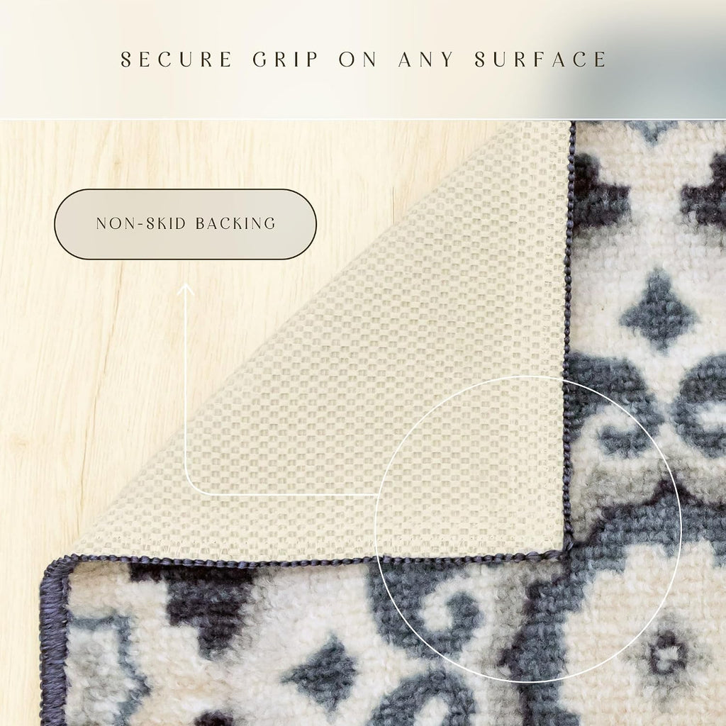 Rugs Camilla Medallion Runner Rug - Made in USA - Washable, Non Slip Indoor Carpet, and Laundry Room, 2' x 6'