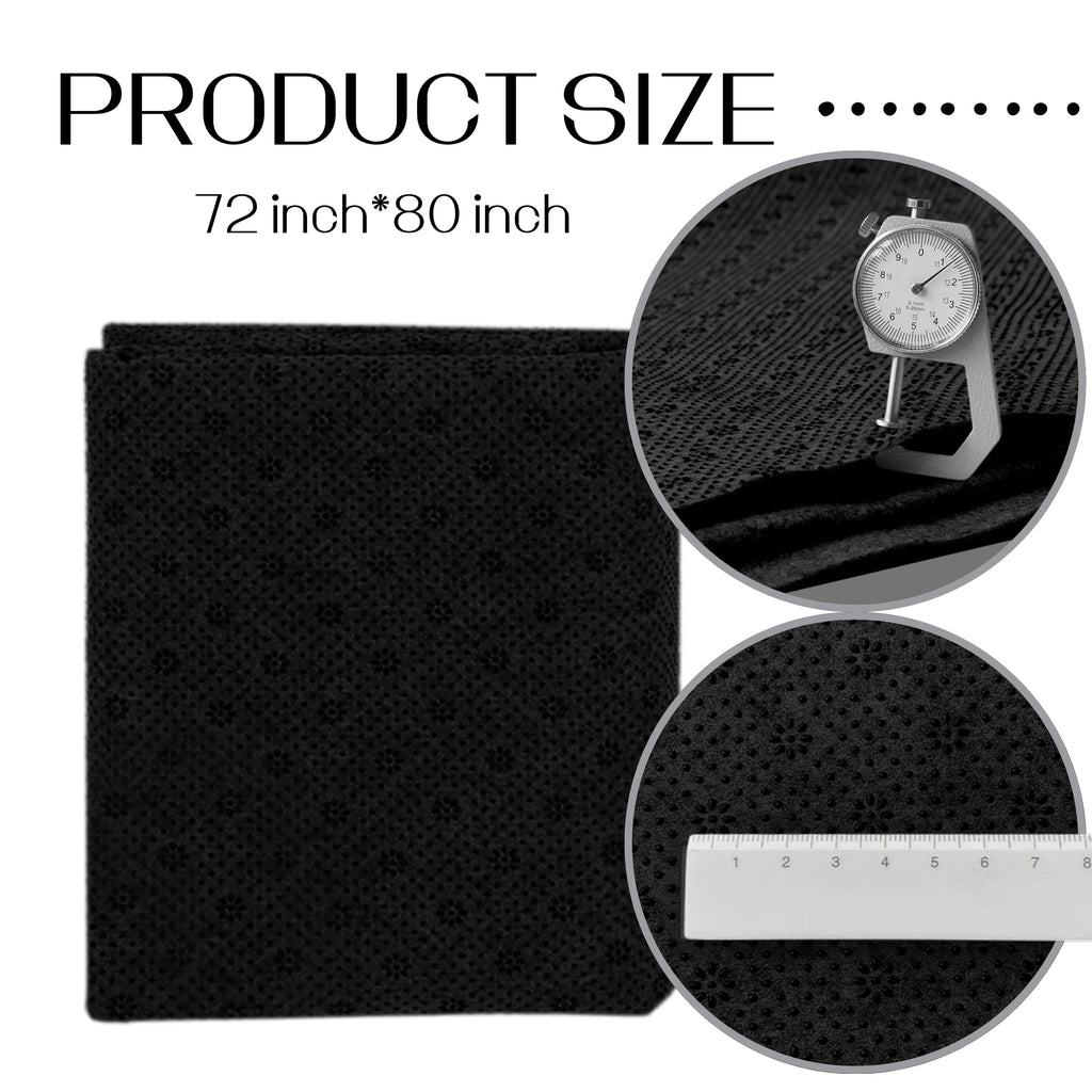 72х40 Inch Black Final Backing Cloth - Black Vinyl Primary Tufting Cloth Backing Fabric Non Slip with Plum Blossom