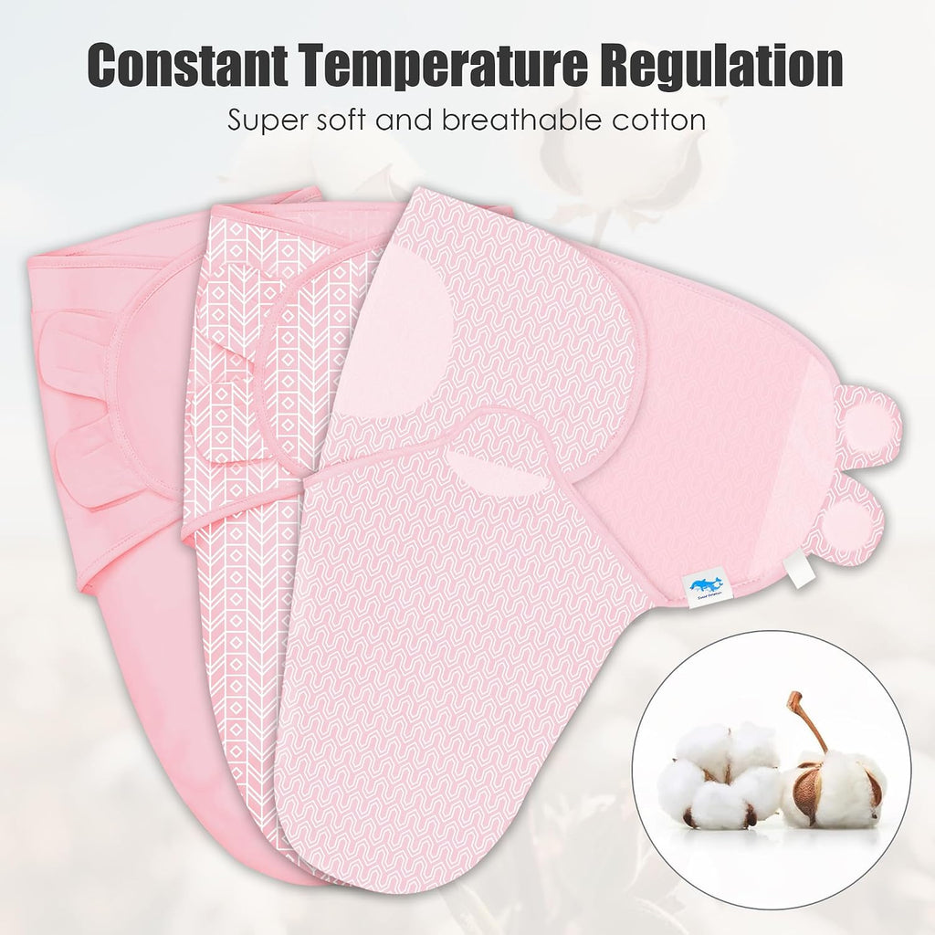 Pack Baby Swaddle Sleep Sacks - Swaddle Blanket with Soft Cotton - Ergonomic Wrap for Boys and Girls, 0-3
