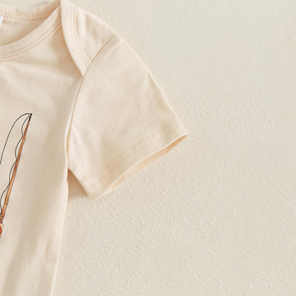 Newborn Baby Boy Clothes Fishing Short Sleeve Romper Shirt Tops Pants Summer Spring Outfits Hat Set