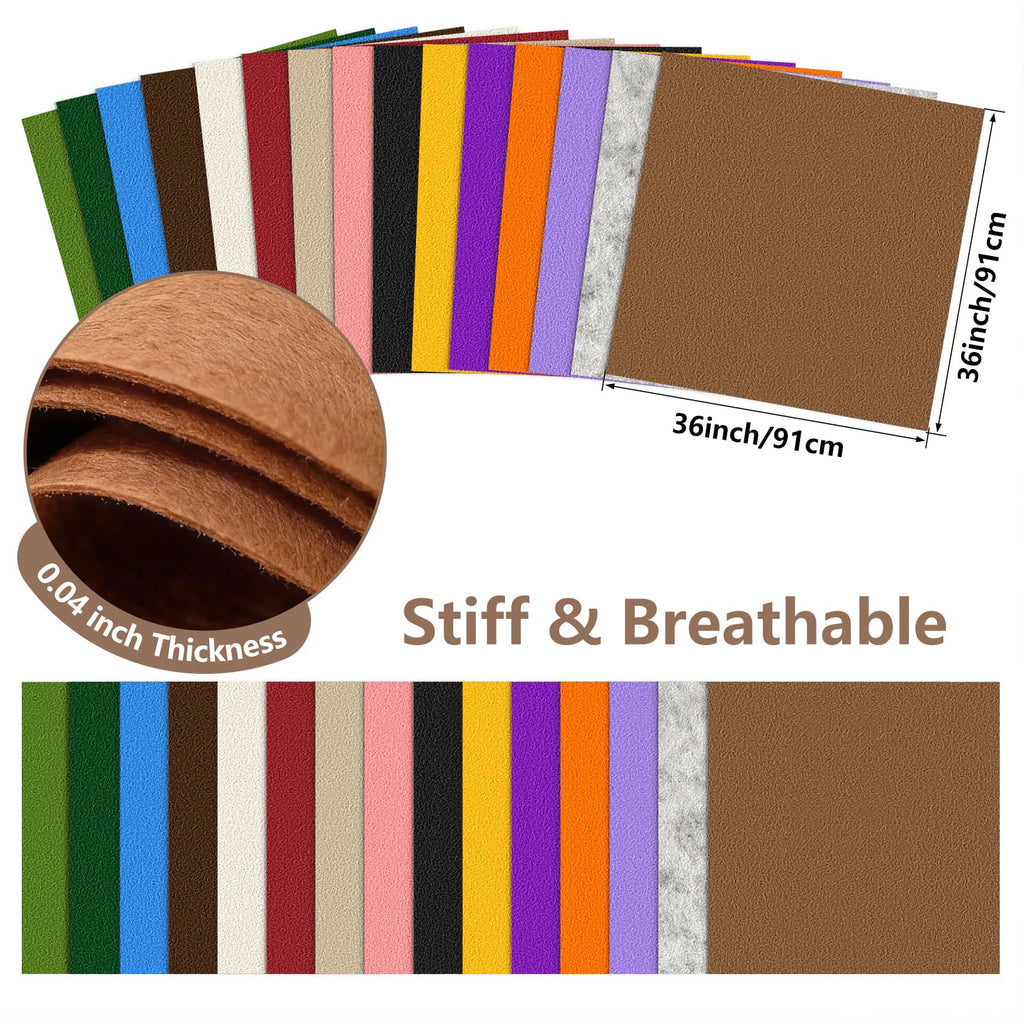 Coffee Stiff Felt Sheet 36'' X 36'', 1mm Large Felt Fabric Sheet