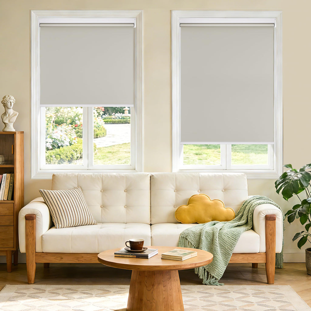 Motorized Blinds with Remote Control, Blackout Roller Shade Electric Shades Cordless Smart Blinds Living Room