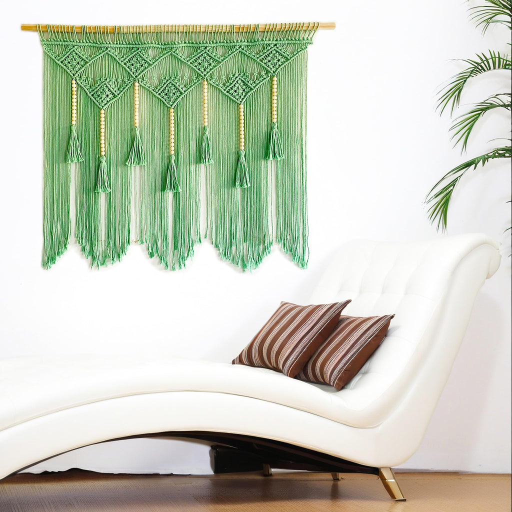 Large Macrame Wall Hanging Macrame Headboard Window Curtains Boho Wall Decor Art tapestry Tassel Woven Wall Backdrop