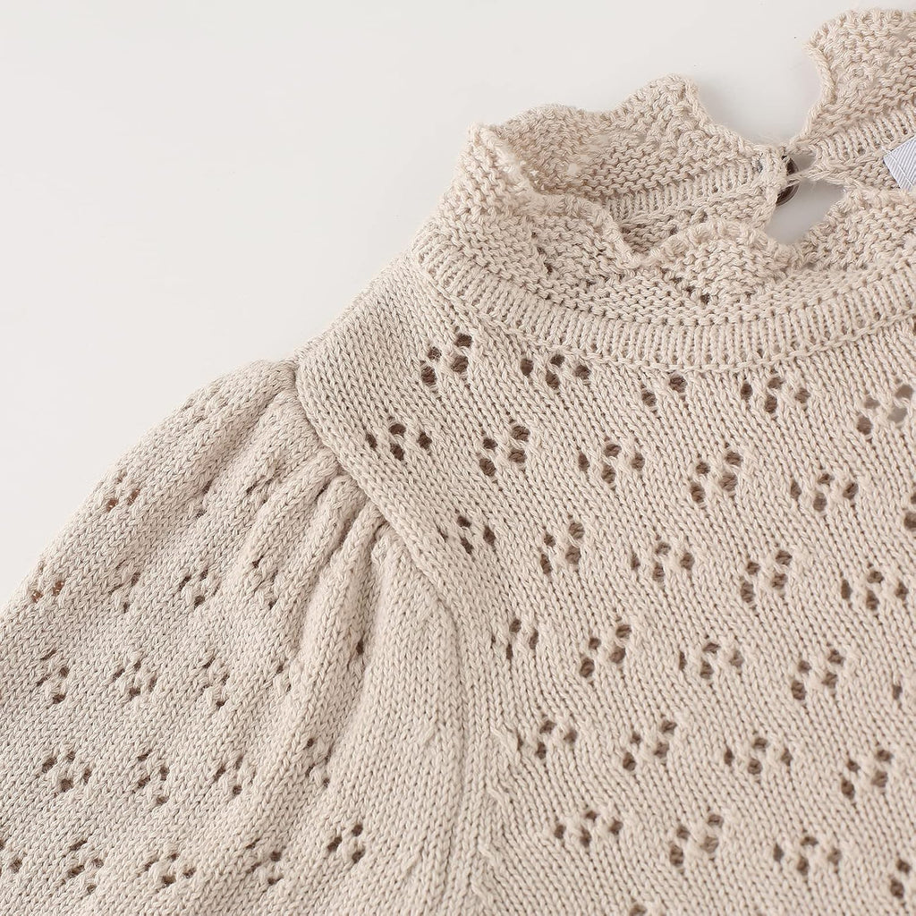 Baby Girls Lace Sweater Kids Knit Pullovers Crochet Tops