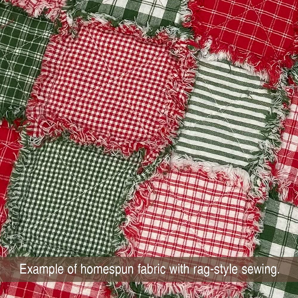 Perfect Green Stripe Cotton Homespun Plaid Fabric by - Sold by The Yard