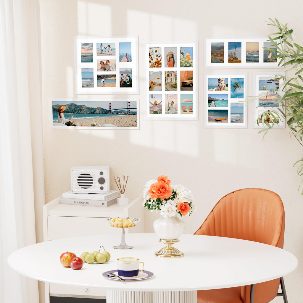 14x20 Collage Picture Frame, Displays 9Pcs 4x6 Pictures, White
