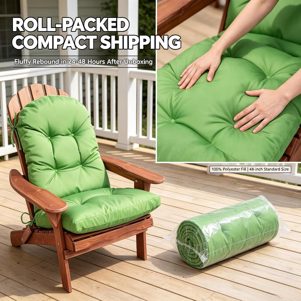 Outdoor High Back Chair Cushion for Adirondack, All Weather Rocking Chair Cushions Thick Padded Replacement