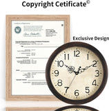 Wall Clock 14 Inch Vintage Wall Clocks Battery Operated Quartz Silent Non-Ticking Large Retro Rustic Style Decorative