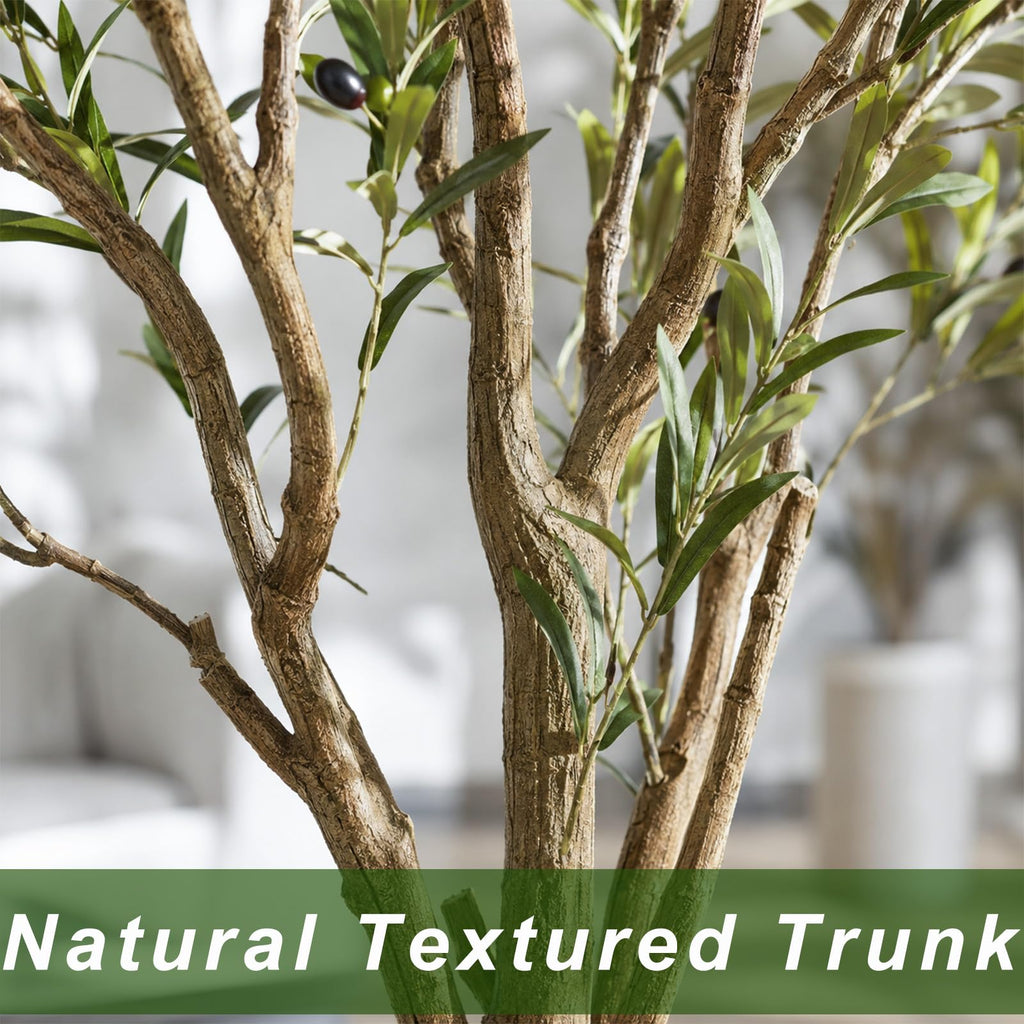 5ft Olive Trees Artificial Indoor, Tall Faux Olive Tree with Realistic Leaves and Lifelike Olives Fruits, Large Fake