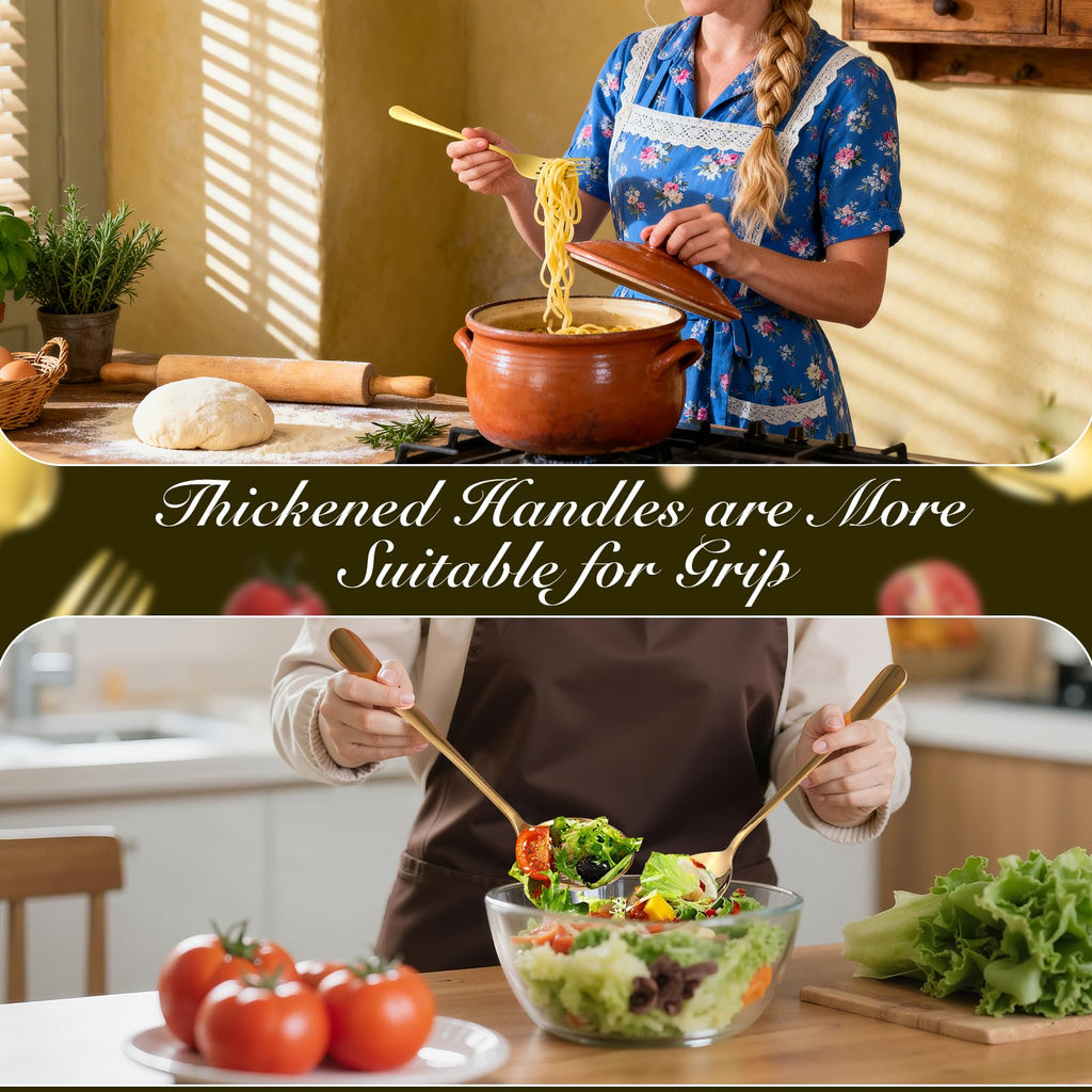 17Pc Gold Serving Utensils, Stainless Steel Heavy Duty Serving Set