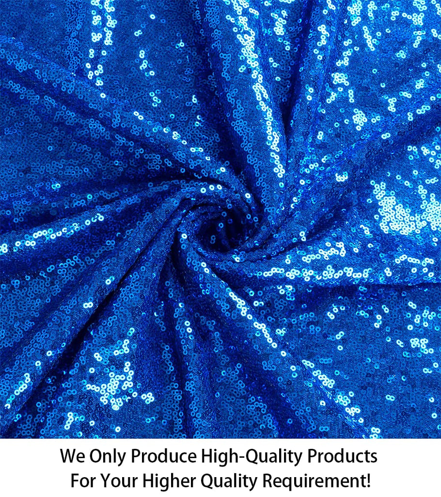 Fabric by The Yard 1 Yard Royal Blue Sequin Fabric Glitter Embroidery Fabric by The Yard Material for DIY Sewing