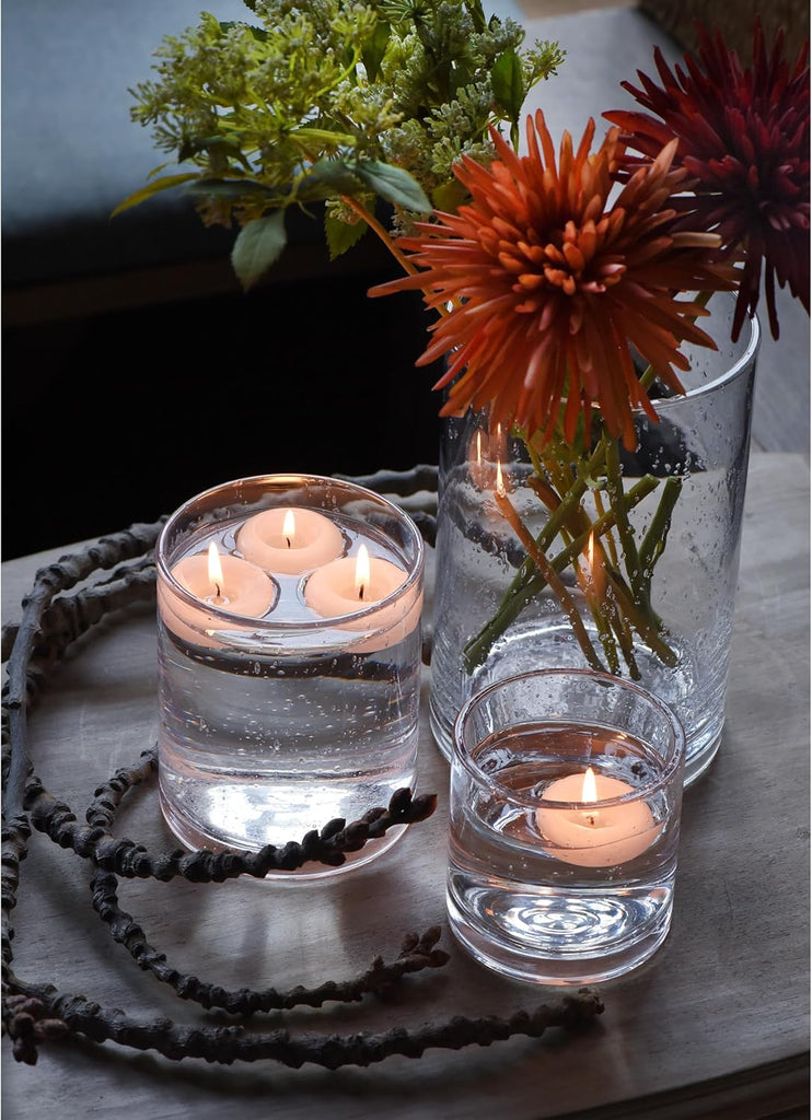 Glass Candle Holders Set, 3 Sizes 8" 5" 3.5" Height | Hurricane Vase Centerpieces, Clear Seeded Bubbles Cylinder For