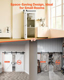 Bifold Barn Door, 36" x 84", MDF Bi-Fold Sliding Closet Doors, Header Board and Hardware Kit Include