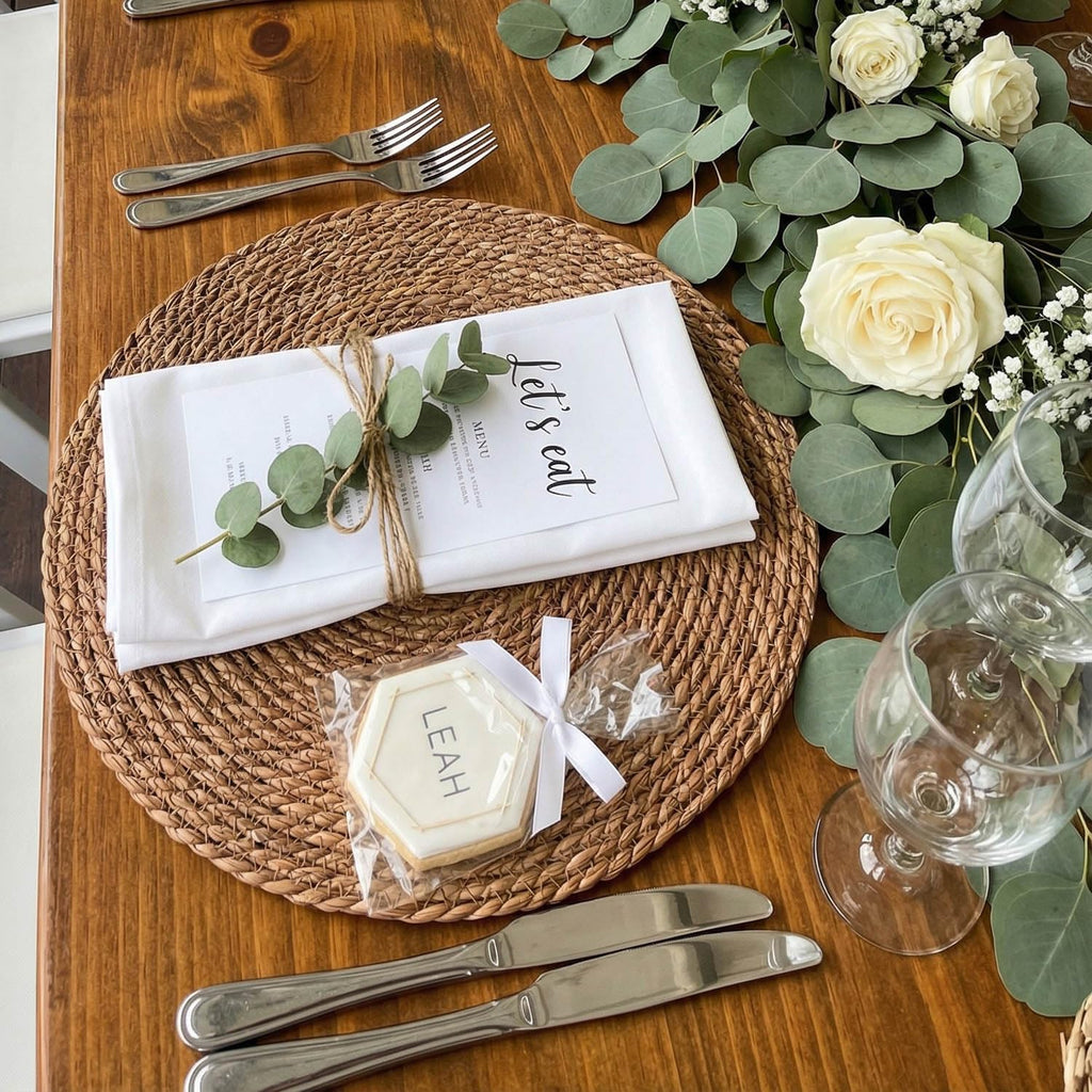 13.8" Set of 10 Brown Round Seagrass Placemats