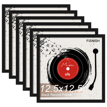 12.5x12.5 Vinyl Record Frame 6 Pack, Album Cover Frame Black