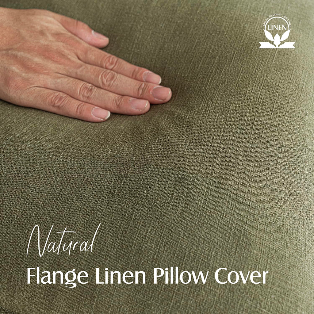 Linen Solid Decorative Throw Pillow Covers 16x16 Olive Green