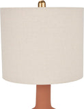 Home 22" Orange Terracotta Ceramic Table Lamp for Modern, Transitional, Bedside Table, Living Room, Dining, Entryway