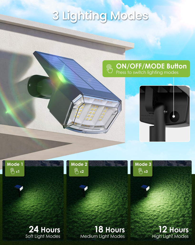 Solar Spot Lights Outdoor Waterproof, Solar Spotlights 10 Pack Cool White