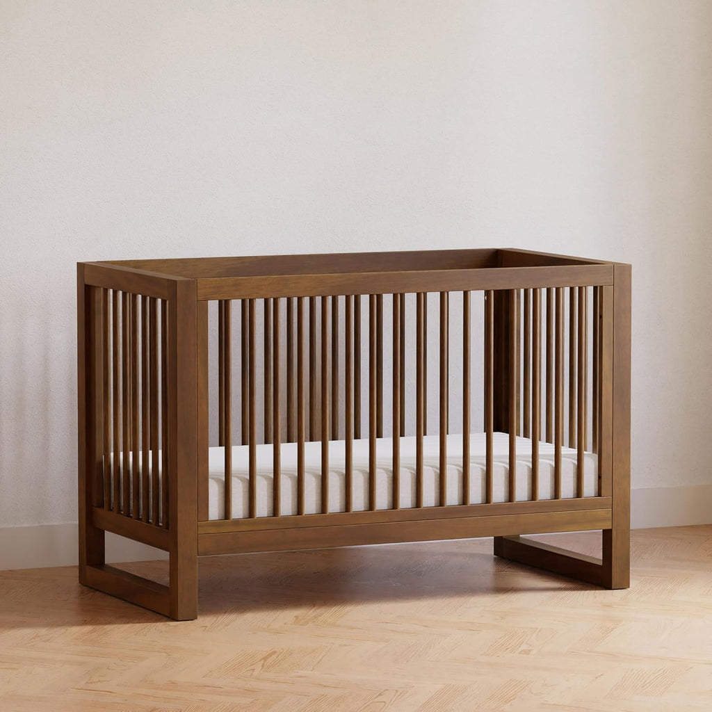 Nantucket 3-in-1 Convertible Baby Crib, Natural Walnut | GREENGUARD Gold Certified, Converts to Toddler Bed & Daybed