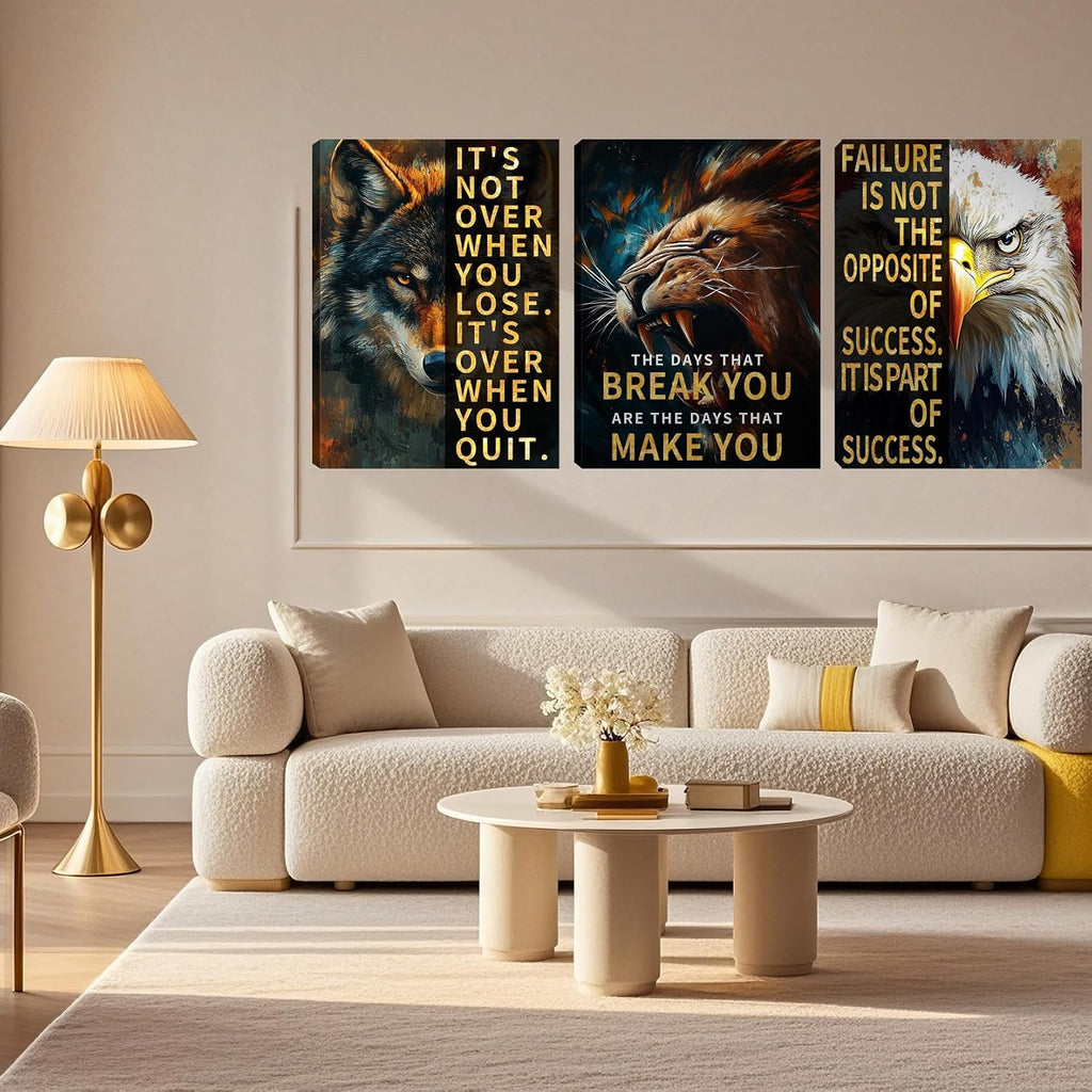 3 Panel Print Canvas Wall Art Motivational Office Wall Decor Painting Inspirational Posters Modern Inspiring Artwork