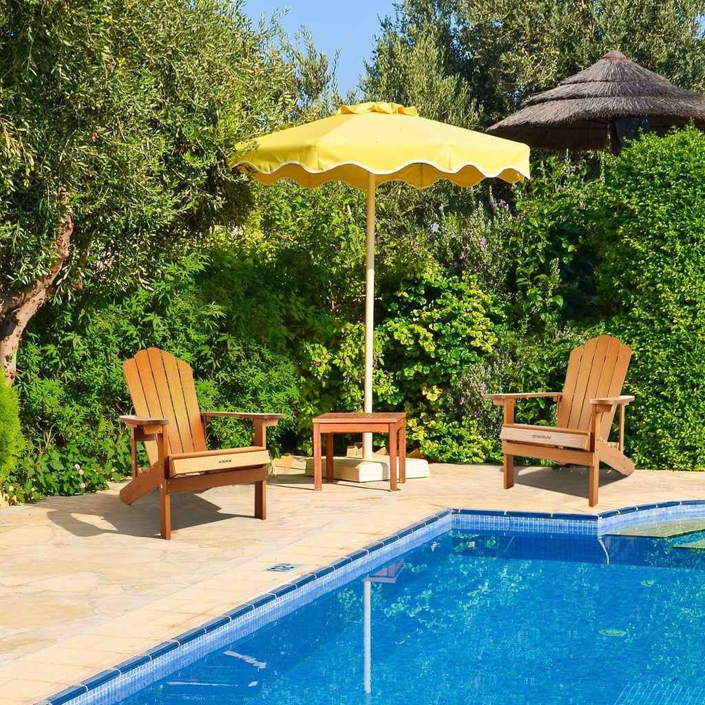 Adirondack Chair with Cup Holder, All-Weather Plastic Patio Chair for Garden&Outdoor Fire Tables, Fade-Resistant