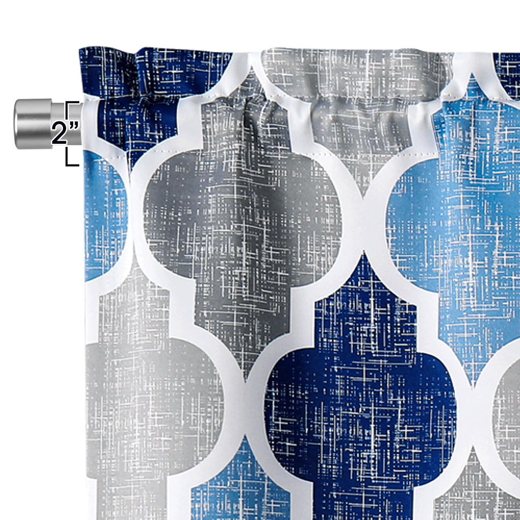 Moroccan Valance Curtains Cafe Blue Grey 52x18 1 Panel