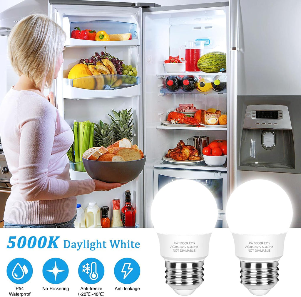 Refrigerator Light Bulb, 4W Appliance Light Bulb A15 LED Bulbs