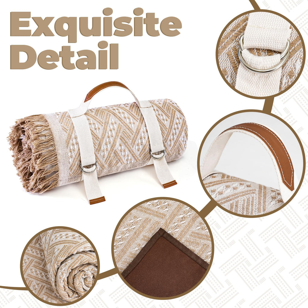 2 in 1 Extra Large 80"* 80" Rug Picnic Blankets Waterproof Outdoor Beach Blanket Foldable Camping Mat Supplies Europe